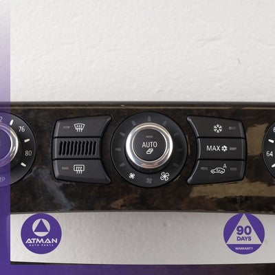 08-10 BMW E64 650i Dash Climate Control Switch w/ Trim Wood OEM