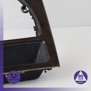 08-10 BMW E60 528i 550i Center Console Shifter Cover Panel Trim Bezel Wood OEM