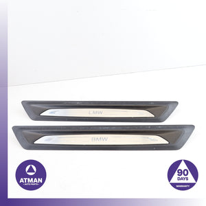 BMW F30 328i Front Door Entrance Sill Scuff Trim Panel Set OEM