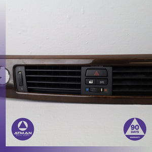 BMW E90 328i 335i Dashboard A/C AC Air Vent Grille Wood Trim w/ Switch OEM