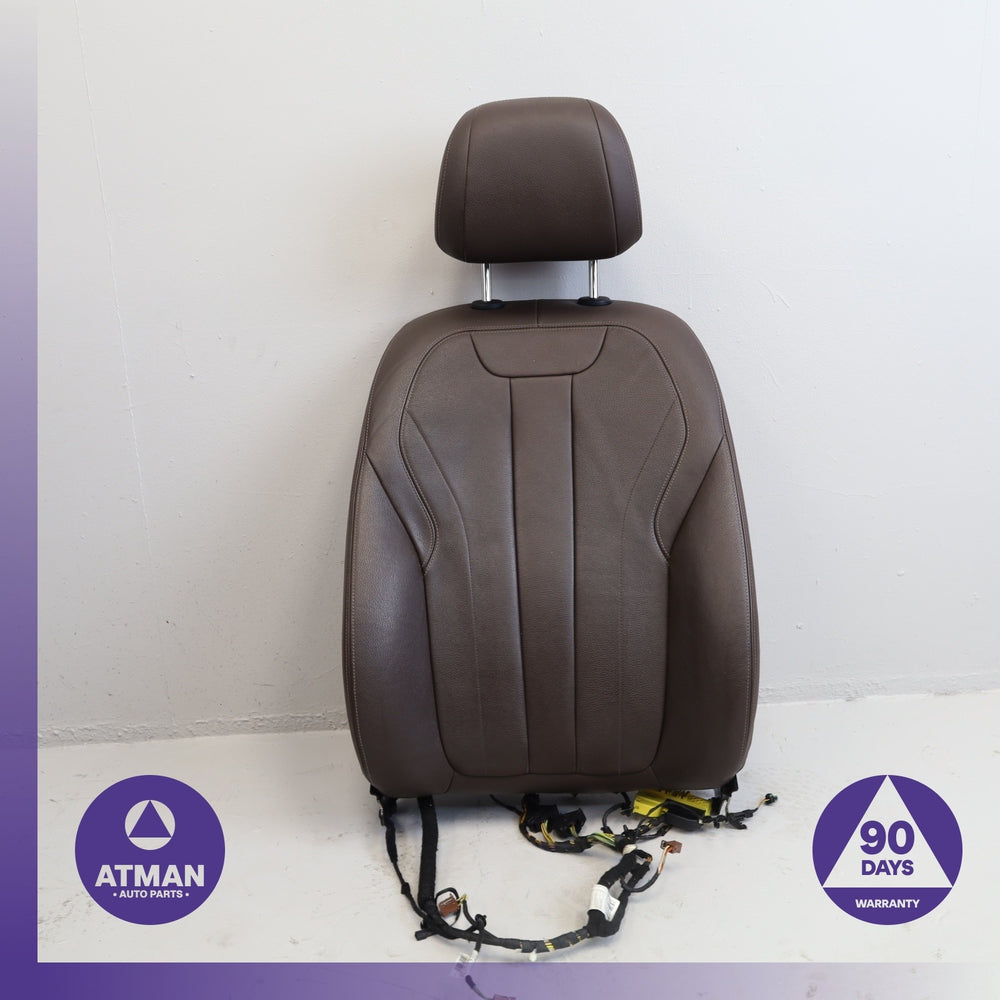 14-18 BMW F15 X5 Front Left Side Top Upper Seat Cushion w/ Headrest Brown OEM