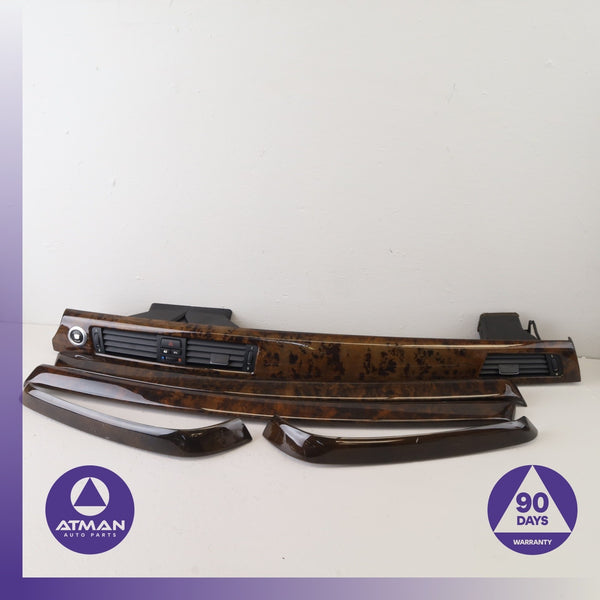 BMW E90 330i 335i Front & Rear Interior Dash Door Vent Cover Trim Wood Set OEM