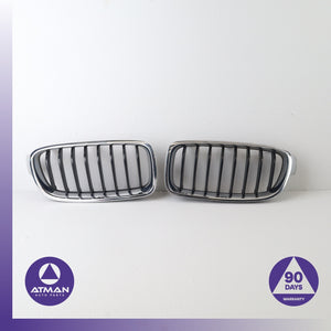 BMW F30 328i 320i Front Left Bumper Grille Chrome Set OEM