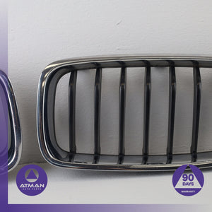 BMW F30 328i 320i Front Left Bumper Grille Chrome Set OEM