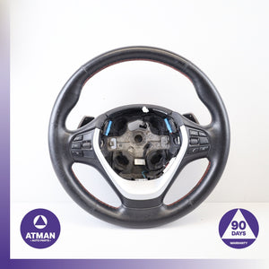 12-18 BMW F34 328i 330e 428i Sport Steering Wheel Black w/ Paddle Shifters OEM