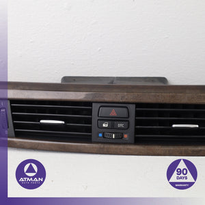 BMW E90 328i Dashboard A/C AC Air Vent Grille Wood Trim w/ Switch OEM