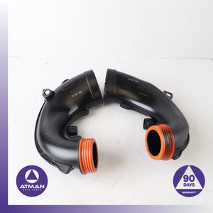 08-19 BMW F10 550i 650i Left & Right Air Intake Charge Pipe Set OEM