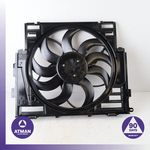 12-16 BMW F10 528i N20 Engine Motor Radiator Cooling Fan Motor w/ Shroud OEM