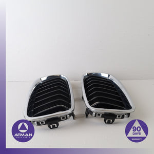 BMW F30 328i 320i Front Left Bumper Grille Chrome Set OEM