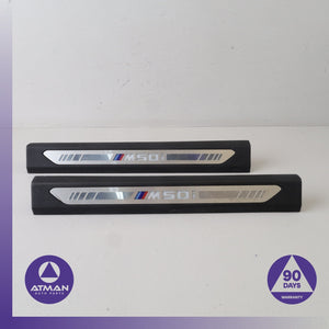 19-23 BMW G05 X5 X6 Front Left & Right Door Illuminated Sill Scuff Plate Set OEM