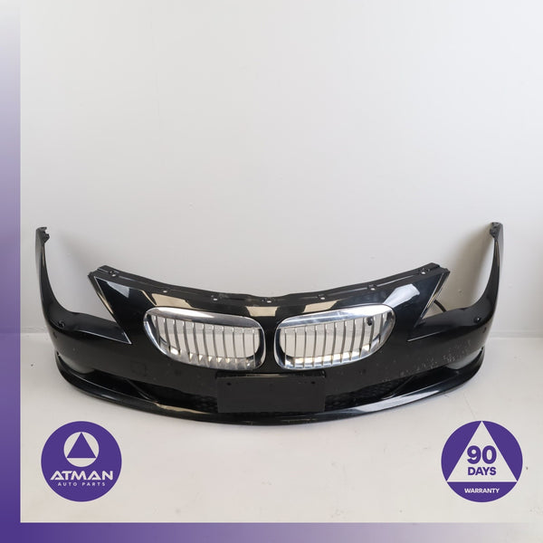08-10 BMW E64 650i Front Bumper Cover Panel w/ Park Assist Black 51117184688 OEM