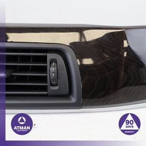 11-16 BMW F10 535i 528i Dashboard A/C Air Vent Wood Trim Panel w/ Switch OEM — photo 6