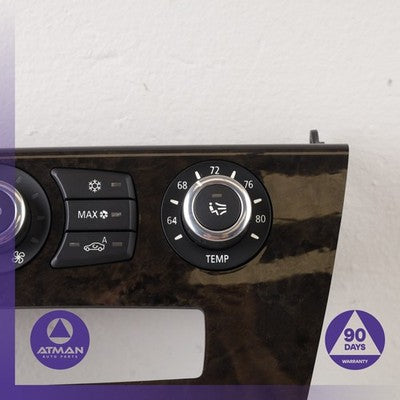 08-10 BMW E64 650i Dash Climate Control Switch w/ Trim Wood OEM