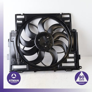 12-16 BMW F10 528i N20 Engine Motor Radiator Cooling Fan Motor w/ Shroud OEM