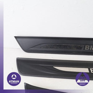 BMW F10 528i Front & Rear Door Entrance Sill Scuff Trim Panel Set OEM