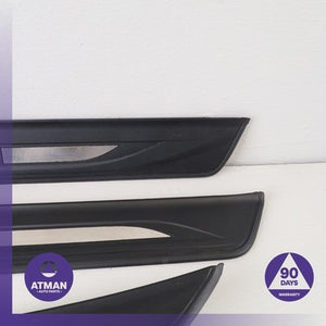 BMW F10 528i Front & Rear Door Entrance Sill Scuff Trim Panel Set OEM