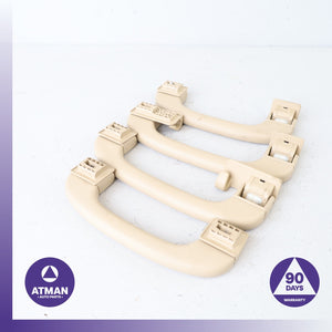 BMW E90 325i Front &amp; Rear Interior Upper Roof Grab Handle Beige Set OEM