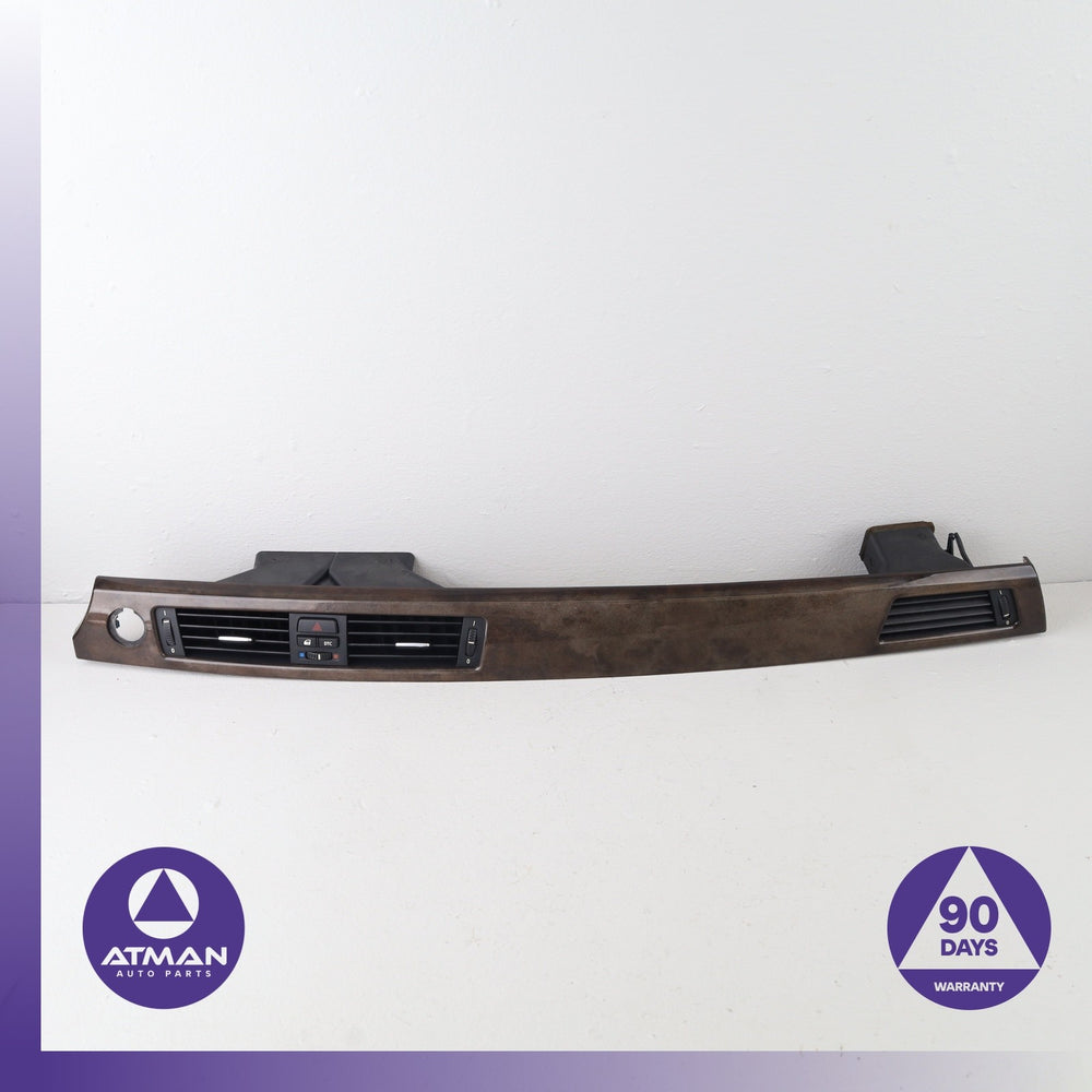 BMW E90 328i Dashboard A/C AC Air Vent Grille Wood Trim w/ Switch OEM