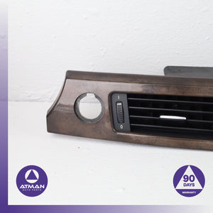 BMW E90 328i Dashboard A/C AC Air Vent Grille Wood Trim w/ Switch OEM