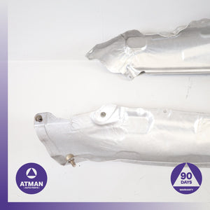 BMW G30 M550i 4.4L V8 Rear Left &amp; Right Exhaust Muffler Heat Shield Set OEM