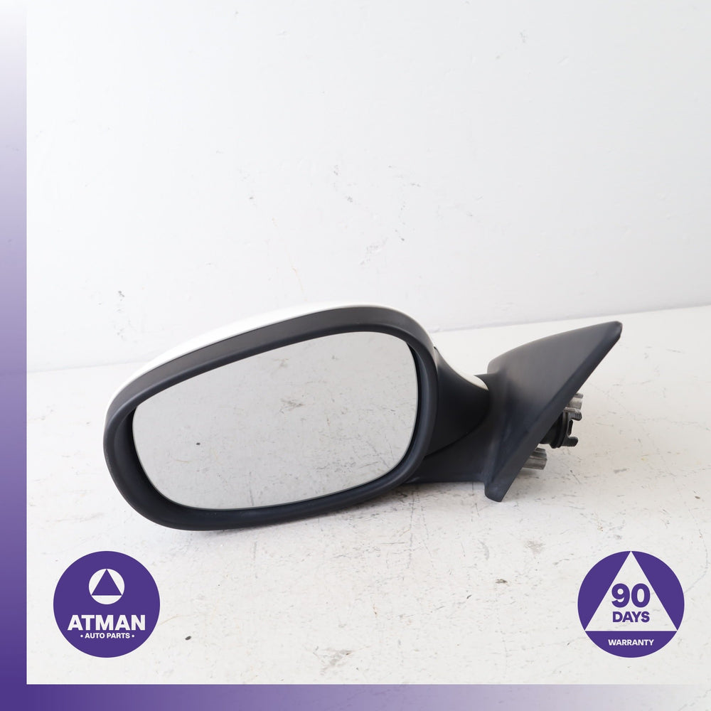BMW E90 328i Left Side Exterior Door Mirror White OEM