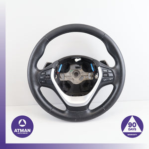 12-18 BMW F30 328i 330e  428i Sport Steering Wheel Black w/ Paddle Shifters OEM