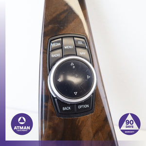 14-20 BMW F34 328i GT Center Console Trim Cover Panel Wood w/ IDrive OEM