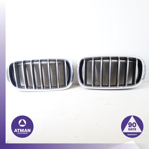 14-18 BMW F15 X5 Front Bumper Grille Set Chrome 7316061 OEM