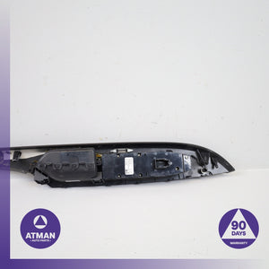 BMW F12 650i Front Left Interior Door Cover Panel Wood w/ Switch 7258381 OEM