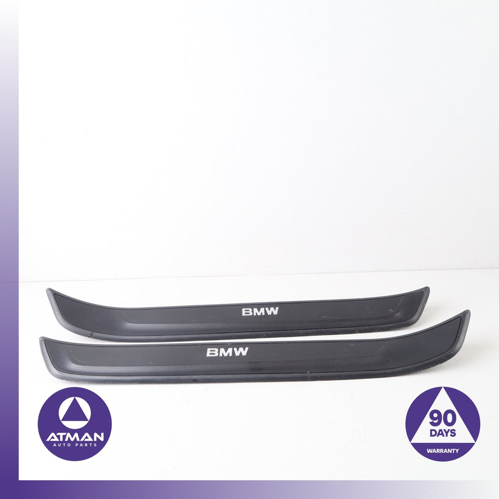 13-15 BMW E84 X1 Front Door Entrance Sill Scuff Trim Panel Set OEM