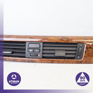 BMW E90 325i Dashboard A/C AC Air Vent Grille Wood Trim w/ Switch OEM