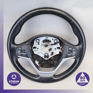 14-18 BMW F15 X5 Sport Steering Wheel Black 32306877854 OEM