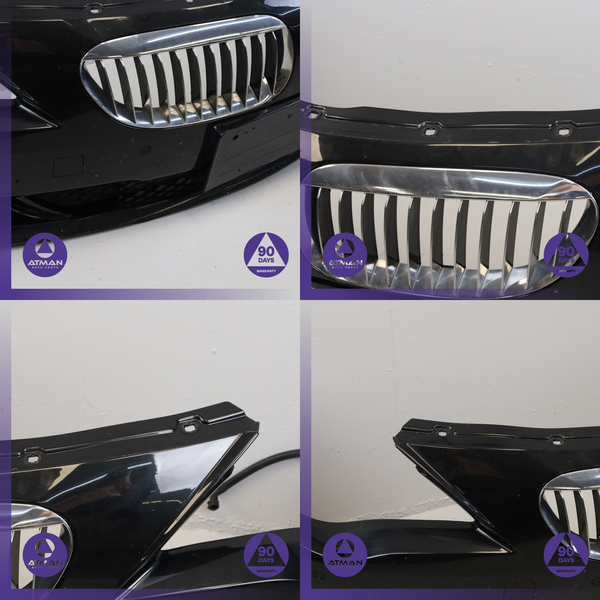 08-10 BMW E64 650i Front Bumper Cover Panel w/ Park Assist Black 51117184688 OEM