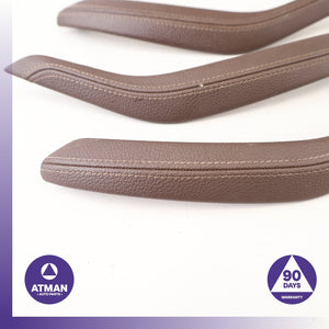 BMW F15 X5 Front & Rear Door Armrest Grab Handle Trim Brown Set OEM
