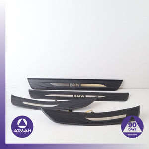 11-16 BMW F10 550i 528i Door Entry Illuminated Step Sill Panel Set OEM