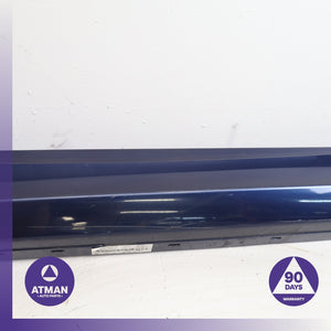 08-13 BMW E82 128i 135i Left Rocker Panel Side Skirt Blue 51777046347 OEM 77k