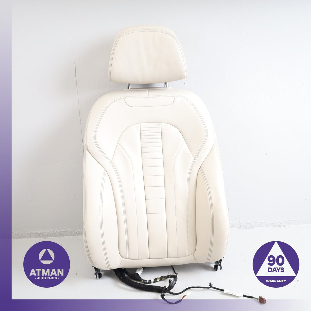 14-18 BMW F15 X5 Front Right Upper Seat Cushion Nappa w/Headrest White OEM