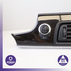 11-16 BMW F10 535i 528i Dashboard A/C Air Vent Wood Trim Panel w/ Switch OEM