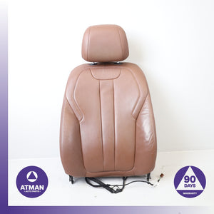 14-18 BMW F15 X5 Front Left Driver Top Upper Seat Cushion w/ Headrest Brown OEM