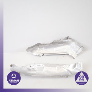 BMW G30 M550i 4.4L V8 Rear Left &amp; Right Exhaust Muffler Heat Shield Set OEM