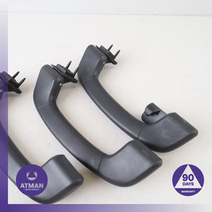 BMW F02 750i 740i Front &amp; Rear Interior Upper Roof Grab Handle Black Set OEM