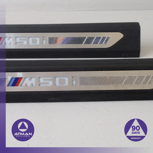 19-23 BMW G05 X5 X6 Front Left & Right Door Illuminated Sill Scuff Plate Set OEM — photo 3