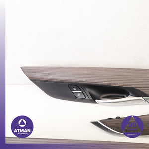 BMW F15 X5 Front & Rear Interior Door Cover Panel Wood Set OEM