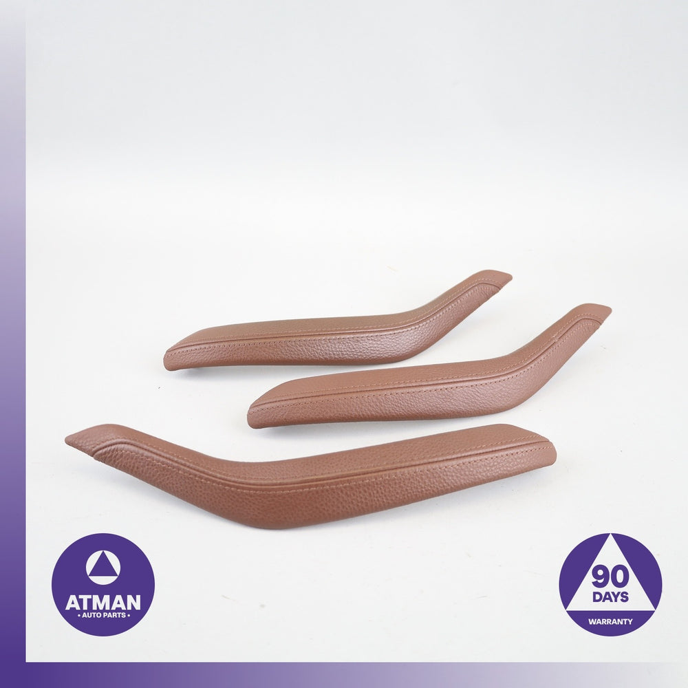 BMW F15 X5 Front & Rear Door Armrest Grab Handle Trim Brown Set OEM