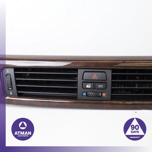 BMW E90 335i 328i Dashboard A/C AC Air Vent Grille Wood Trim w/ Switch OEM