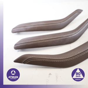 BMW F15 X5 Front &amp; Rear Door Armrest Grab Handle Trim Brown Set OEM