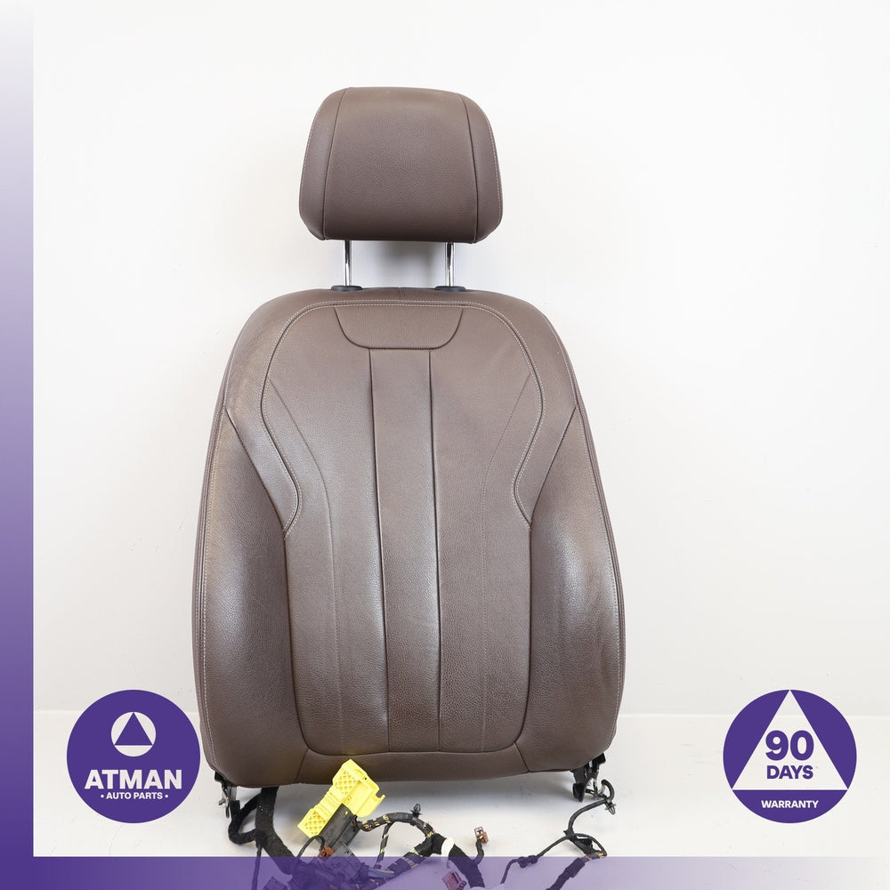 14-18 BMW F15 X5 Front Left Side Top Upper Seat Cushion w/ Headrest Brown OEM