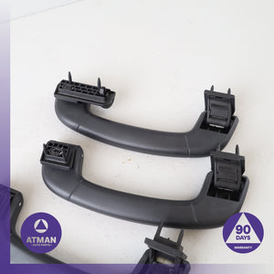 BMW F02 750i 740i Front &amp; Rear Interior Upper Roof Grab Handle Black Set OEM