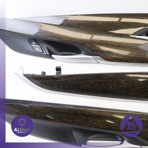 14-18 BMW F16 X6 X5 Front &amp; Rear Interior Door Cover Trim Wood Set OEM