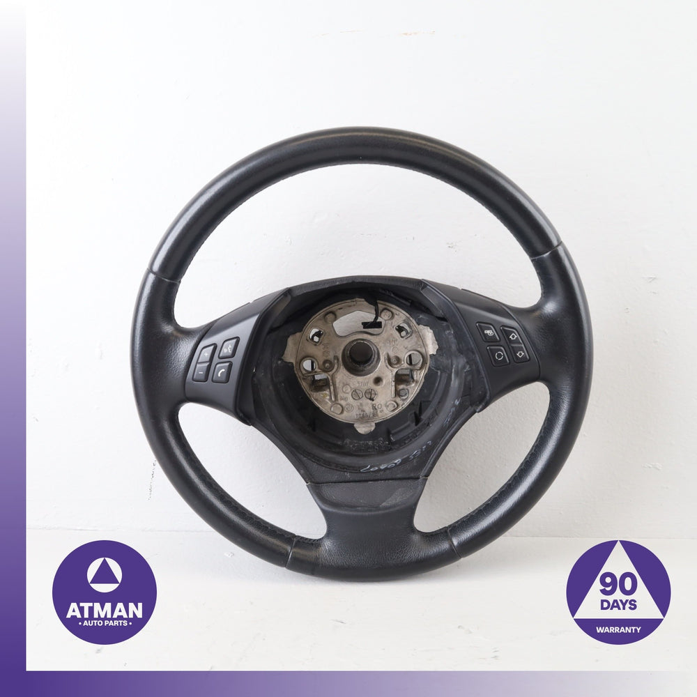 BMW E90 328i Steering Wheel Black w/ Switch 32306764547 OEM